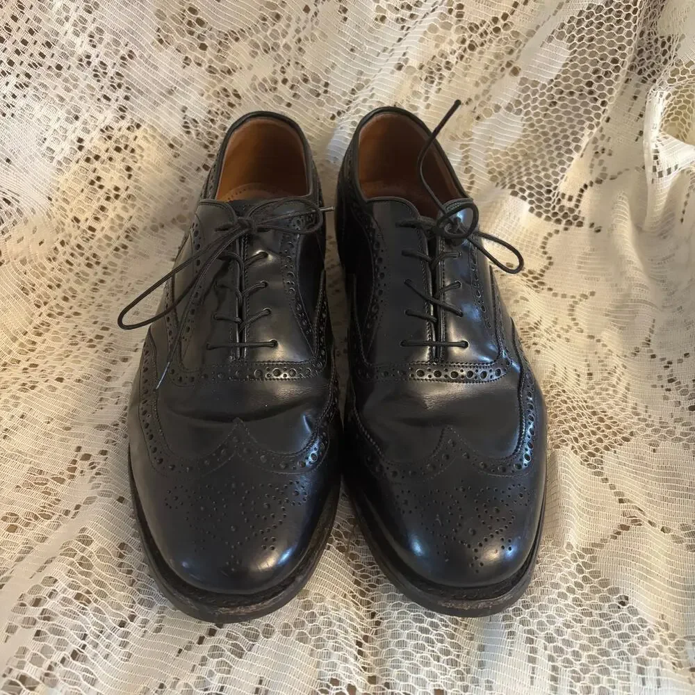 Johnston & Murphy Men's US 10.5 Black Waverly Wingtip Oxford Dress Shoes
